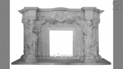 Каменный портал белого цвета для облицовки камина Jeppl из мрамора Bianco Extra 410111901_1