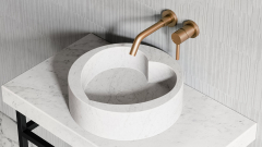 Мраморная раковина Cuore из белого камня Bianco Carrara ИТАЛИЯ 000005011 для ванной комнаты_1