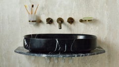 Мраморная раковина Margo M28 из черного камня Nero Marquina ИСПАНИЯ 1000181128 для ванной комнаты_3
