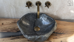 Мойка в ванную Piedra M123 из речного камня  Gris ИНДОНЕЗИЯ 00504511123_1