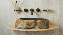 Каменная мойка Hector M159 из серого андезита Andesite ИСПАНИЯ 00700111159 для ванной комнаты_2