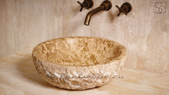 Мраморная раковина Sfera из бежевого камня Cappuccino ТУРЦИЯ 001092311 для ванной комнаты_1