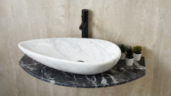 Мраморная раковина Hepta из белого камня Bianco Carrara ИТАЛИЯ 165005111 для ванной комнаты_3
