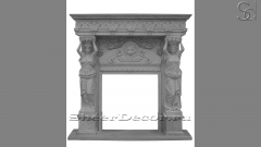 Мраморный портал белого цвета для отделки камина Padma из натурального камня Bianco Extra 594111901_1