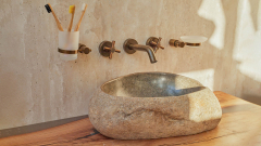 Раковина для ванной Piedra M296 из речного камня  Gris ИНДОНЕЗИЯ 00504511296_7