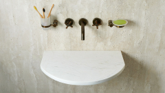 Пристенная столешница для ванную Ovtop из мрамора Bianco Extra_1