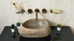 Раковина для ванной Piedra M341 из речного камня  Beige ИНДОНЕЗИЯ 00501111341_1