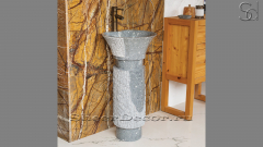 Гранитная раковина на пьедестале Evan из серого камня Marengo ИСПАНИЯ 121017571 для ванной комнаты_5
