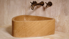 Мраморная раковина Revia из коричневого камня Wooden Yellow ЕГИПЕТ 177032111 для ванной комнаты_1
