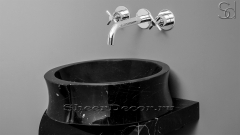 Черная раковина Vela из натурального мрамора Nero Marquina ИСПАНИЯ 036018111 для ванной комнаты_3