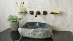Раковина для ванной Piedra M419 из речного камня  Gris ИНДОНЕЗИЯ 00504511419_2