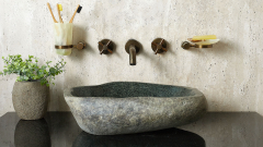 Раковина для ванной Piedra M351 из речного камня  Gris ИНДОНЕЗИЯ 00504511351_2