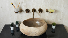Раковина для ванной Piedra M346 из речного камня  Beige ИНДОНЕЗИЯ 00501111346_3