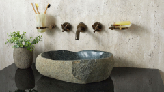 Раковина для ванной Piedra M355 из речного камня  Gris ИНДОНЕЗИЯ 00504511355_2