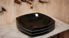 Гранитная раковина Gori из черного камня Carbon ИНДОНЕЗИЯ 323008111 для ванной комнаты_1