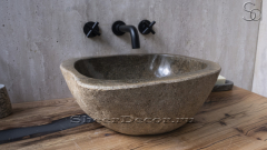 Раковина для ванной Piedra M219 из речного камня  Beige ИНДОНЕЗИЯ 00501111219_1