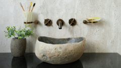 Мойка в ванную Piedra M438 из речного камня  Gris ИНДОНЕЗИЯ 00504511438_4