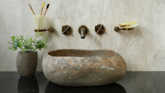 Раковина для ванной Piedra M108 из речного камня  Beige ИНДОНЕЗИЯ 00501111108_2