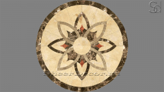 Каменное панно круглой формы Desi Standard из бежевого натурального мрамора Crema Nova в сборе 012157181_1