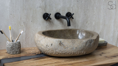 Раковина для ванной комнаты Piedra M222 из речного камня  Beige ИНДОНЕЗИЯ 00501111222_1