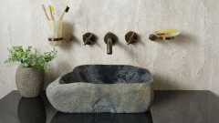Раковина для ванной Piedra M381 из речного камня  Gris ИНДОНЕЗИЯ 00504511381_2