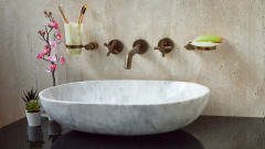 Белая раковина Cioto из натурального мрамора Statuarietto ИТАЛИЯ 936161111 для ванной комнаты_1