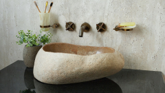 Раковина для ванной Piedra M443 из речного камня  Beige ИНДОНЕЗИЯ 00501111443_2