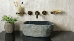 Раковина для ванной Piedra M383 из речного камня  Gris ИНДОНЕЗИЯ 00504511383_2