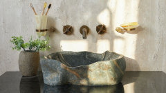 Раковина для ванной Piedra M412 из речного камня  Gris ИНДОНЕЗИЯ 00504511412_2