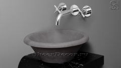 Серая раковина Cono из камня андезита Andesite ИСПАНИЯ 008001011 для ванной комнаты_3