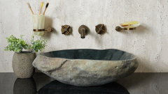 Раковина для ванной Piedra M394 из речного камня  Gris ИНДОНЕЗИЯ 00504511394_2