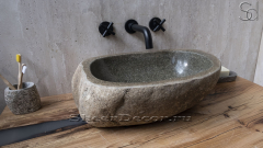 Раковина для ванной комнаты Piedra M232 из речного камня  Lima ИНДОНЕЗИЯ 00542511232_1