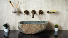 Мойка в ванную Piedra M456 из речного камня  Gris ИНДОНЕЗИЯ 00504511456_1