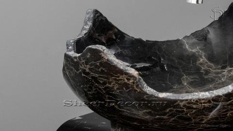 Мраморная раковина Zara из коричневого камня Black and Gold  ПАКИСТАН 038028111 для ванной комнаты_2