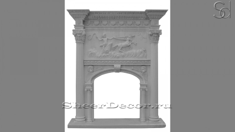 Мраморный портал белого цвета для отделки камина Zlata из натурального камня Bianco Extra 709111401_1