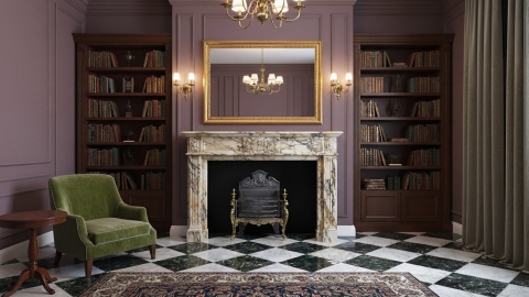 Мраморный портал белого цвета для отделки камина Aglea M2 из натурального камня Blanc Dore 208143402_4