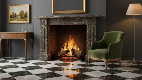 Каменный портал коричневого цвета для облицовки камина Aglea M3 из мрамора Pietra Castello 208150403_6