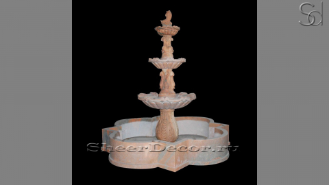 Каменный фонтан Agnet Carpa из розового мрамора Sunset Red 2100571414_1