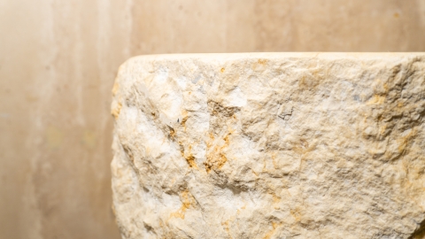 Желтая раковина с пьедесталом Alana M12 из натурального мрамора Silvia Oro ЕГИПЕТ 0410293712 для  комнаты_1