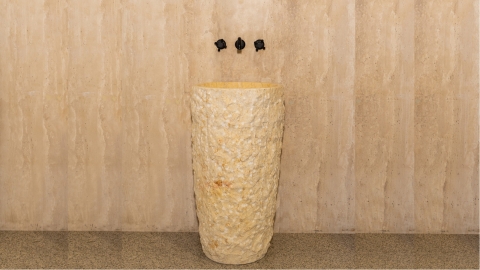 Желтая раковина с пьедесталом Alana M12 из натурального мрамора Silvia Oro ЕГИПЕТ 0410293712 для  комнаты_2