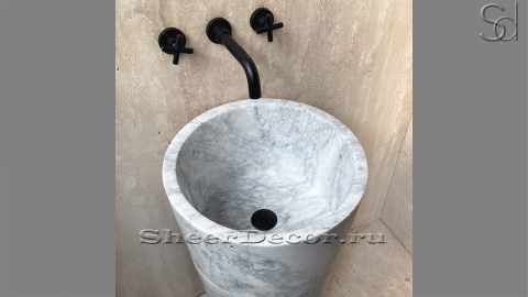 Мраморная раковина на пьедестале Alana M11 из серого камня Statuarietto ИТАЛИЯ 0411611711 для ванной комнаты_2