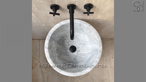 Мраморная раковина на пьедестале Alana M11 из серого камня Statuarietto ИТАЛИЯ 0411611711 для ванной комнаты_3