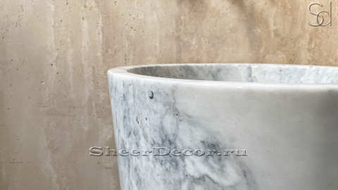 Мраморная раковина на пьедестале Alana M11 из серого камня Statuarietto ИТАЛИЯ 0411611711 для ванной комнаты_4