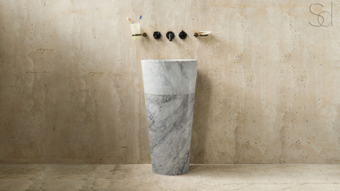 Мраморная раковина на пьедестале Alana M11 из серого камня Statuarietto ИТАЛИЯ 0411611711 для ванной комнаты_6