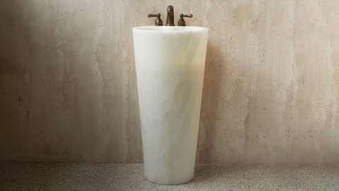 Каменная мойка Alana M4 из белого оникса White Honey ИНДОНЕЗИЯ 041428174 для ванной комнаты_10