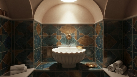 Каменная курна нестандартной формы Albertina из белого мрамора Clouds ИСПАНИЯ 750010421_3