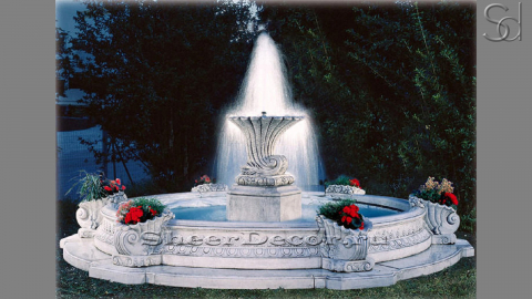Каменный фонтан Alda из белого мрамора Bianco Grigio 223462941_1