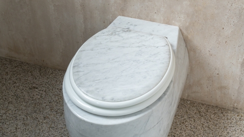 Каменный чаша унитаза Alessi Standart из белого камня - мрамора Bianco Carrara_14