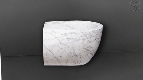 Каменный унитаз Alessi Standart из белого камня - мрамора Bianco Carrara_3