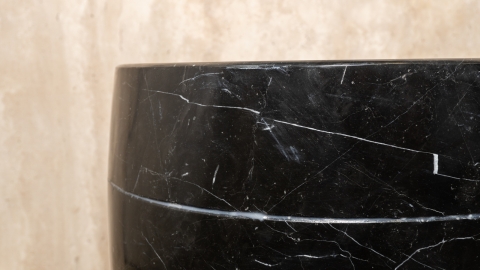 Каменный чаша унитаза Alessi Standart из черного камня - мрамора Nero Marquina_8